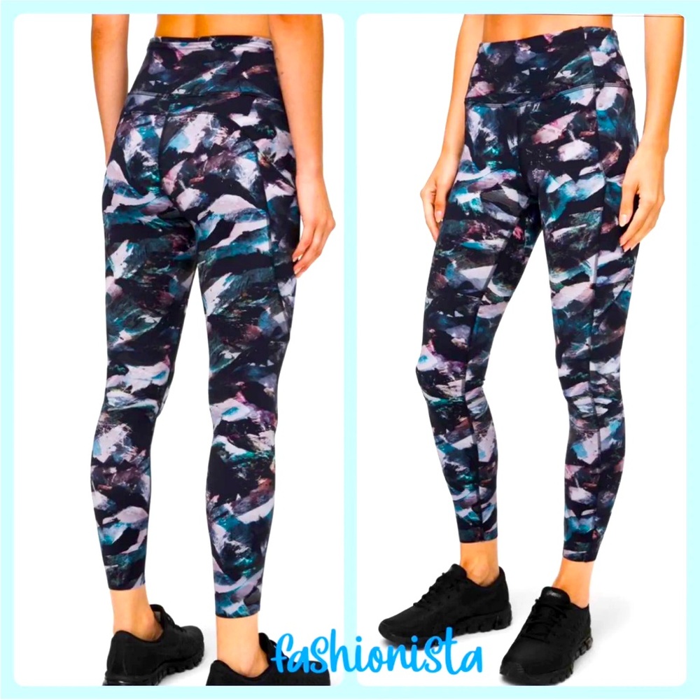 Lululemon Fast Free Tight 19’ Nulux Glacier Camo Starlight Multi sz 6